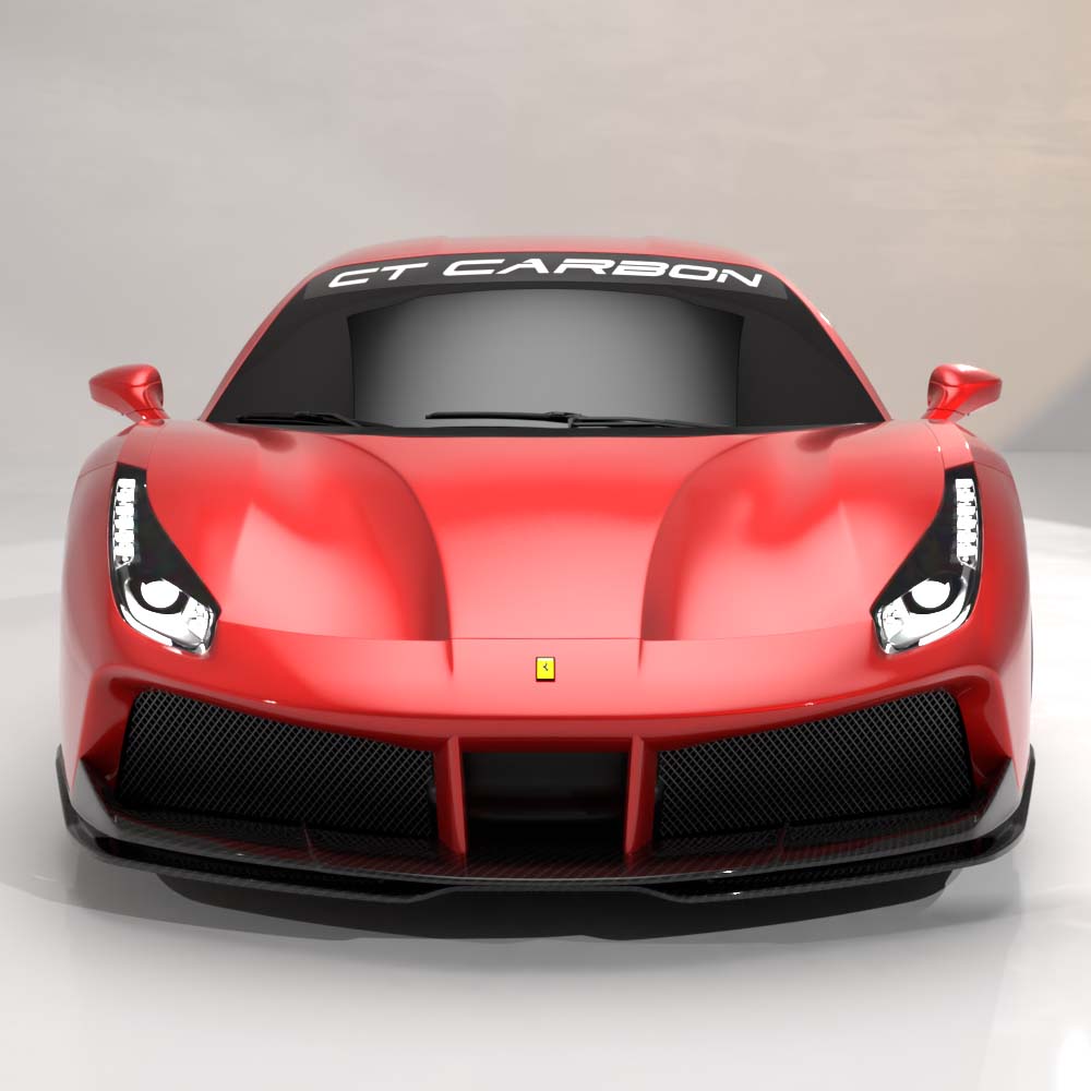 FERRARI 488 GTB COUPE & SPIDER CARBON FIBRE SPLITTER - CT DESIGN