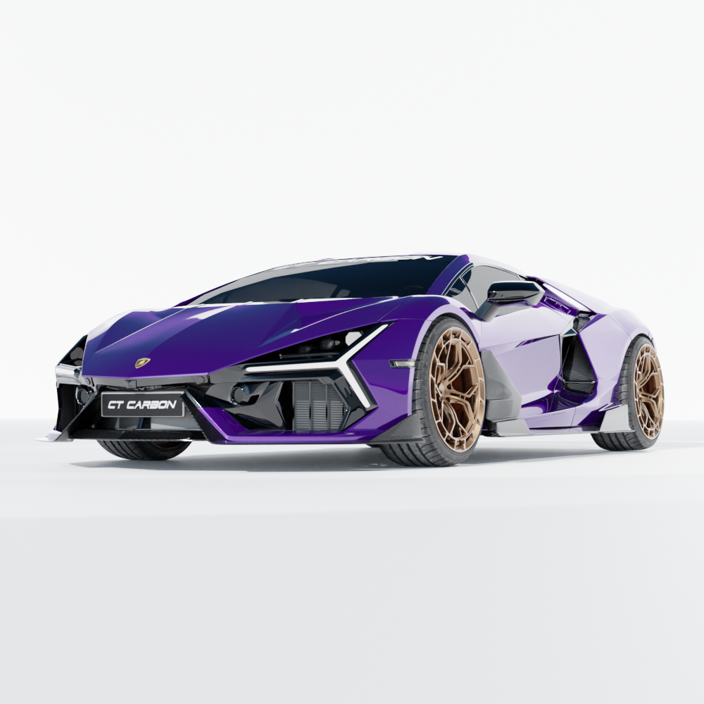 LAMBORGHINI REVUELTO MATTE CARBON FIBRE SIDE SKIRTS - CT DESIGN