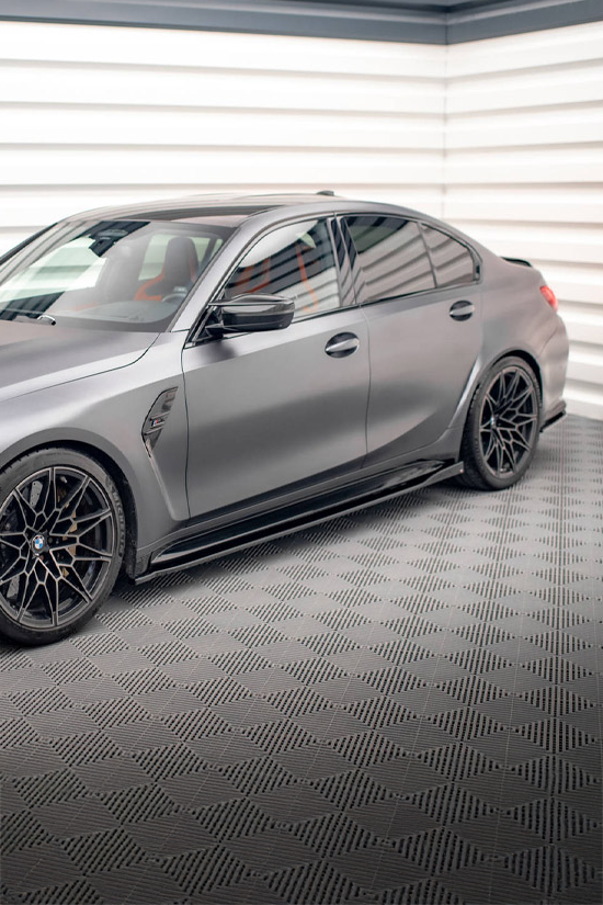 BMW G81 M3 Competition Maxton Design Gloss Black Side Skirts