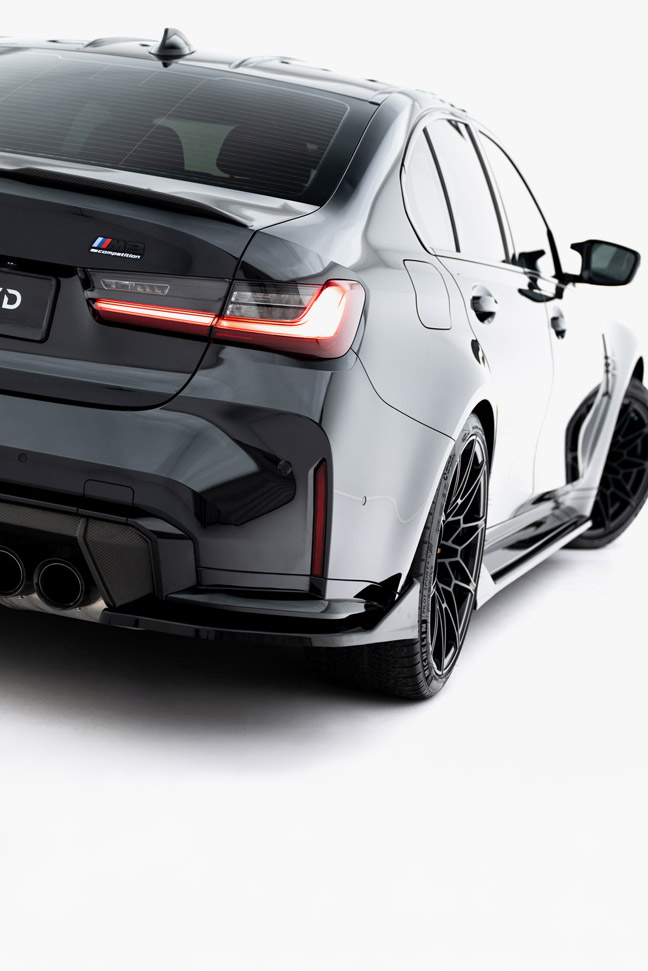 BMW G80 M3 Competition Maxton Design Gloss Black Rear Side Splitters