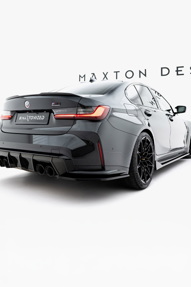 BMW G80 M3 Competition Maxton Design Gloss Black Rear Side Splitters