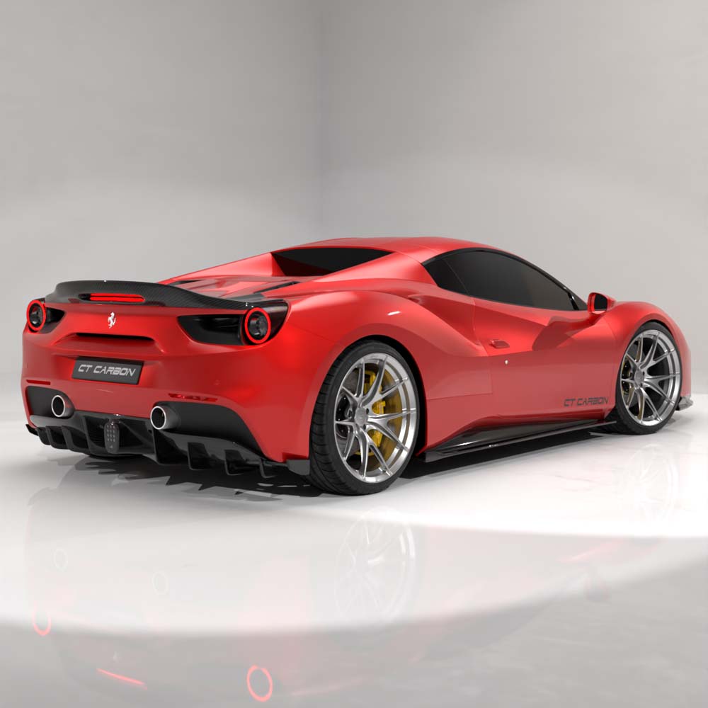 FERRARI 488 GTB COUPE & SPIDER CARBON FIBRE DIFFUSER - CT DESIGN