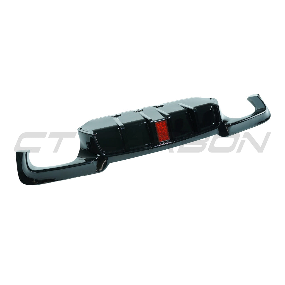 BMW 5 SERIES F10/F11 2011-2017 GLOSS BLACK DIFFUSER - QUAD TIP & LED