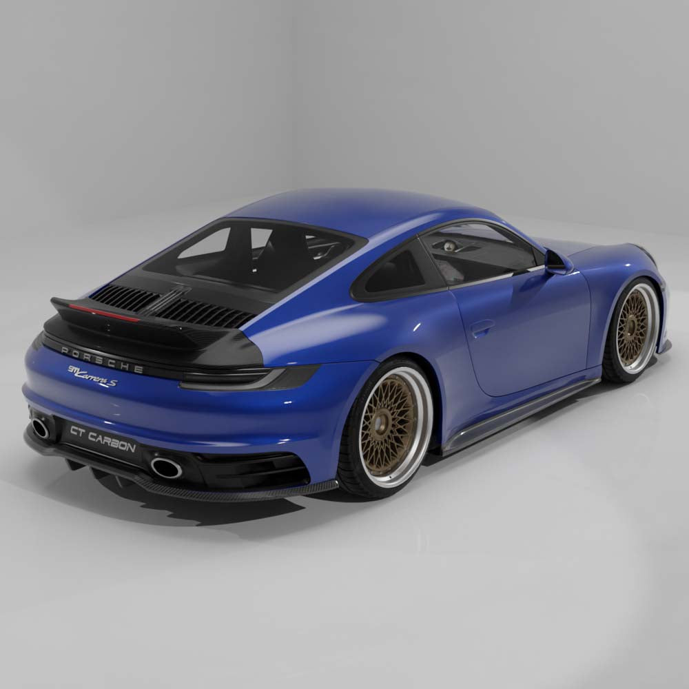 PORSCHE 911 (992.1 & 992.2) CARRERA 2019-2024 CARBON FIBRE DUCKTAIL SPOILER REPLACEMENT - V2 - CT DESIGN
