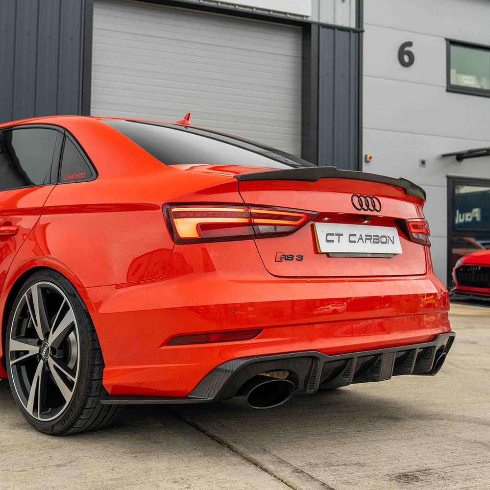 AUDI RS3 8V SALOON REAR CARBON DIFFUSER WITH DTM LIGHT