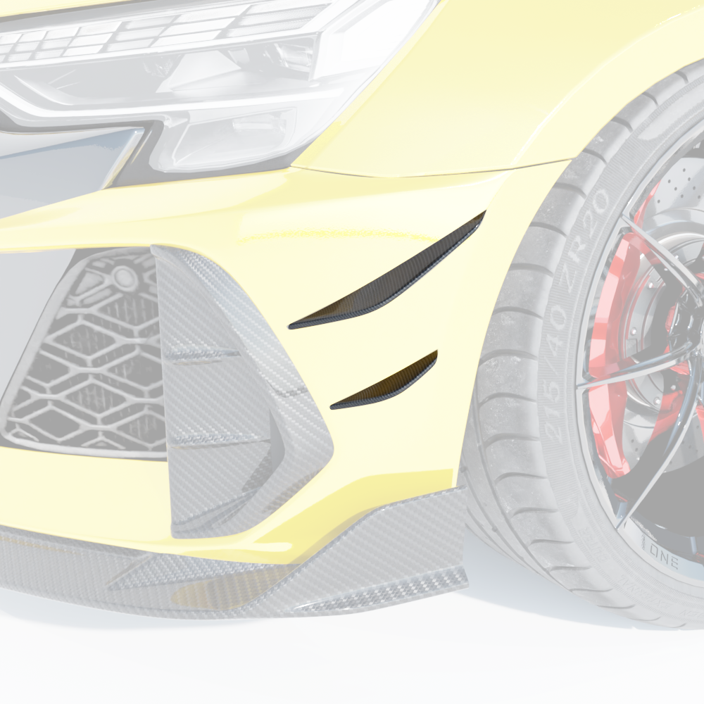 AUDI RS3 8Y 2025+ CARBON FIBRE FRONT BUMPER CANARDS - CT DESIGN