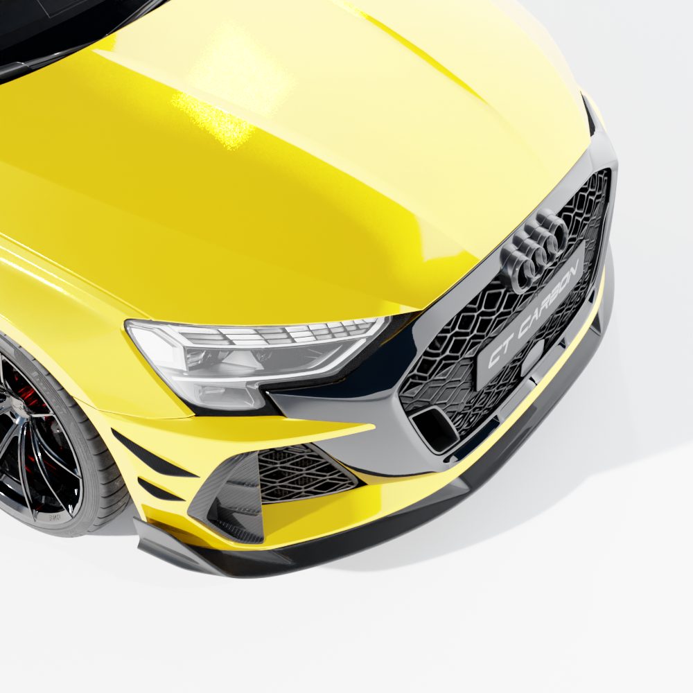 AUDI RS3 8Y 2025+ CARBON FIBRE FRONT BUMPER CANARDS - CT DESIGN