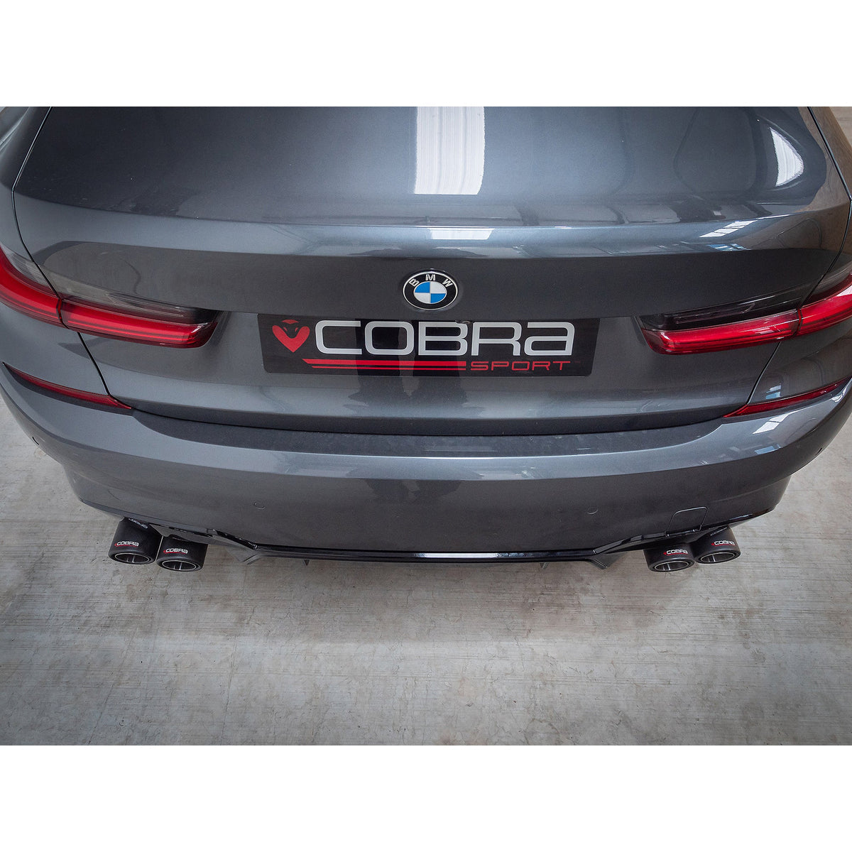 BMW 330e (G20) (19>) Non-Valved Venom Quad Exit Rear Axle Back M3 Style Performance Exhaust