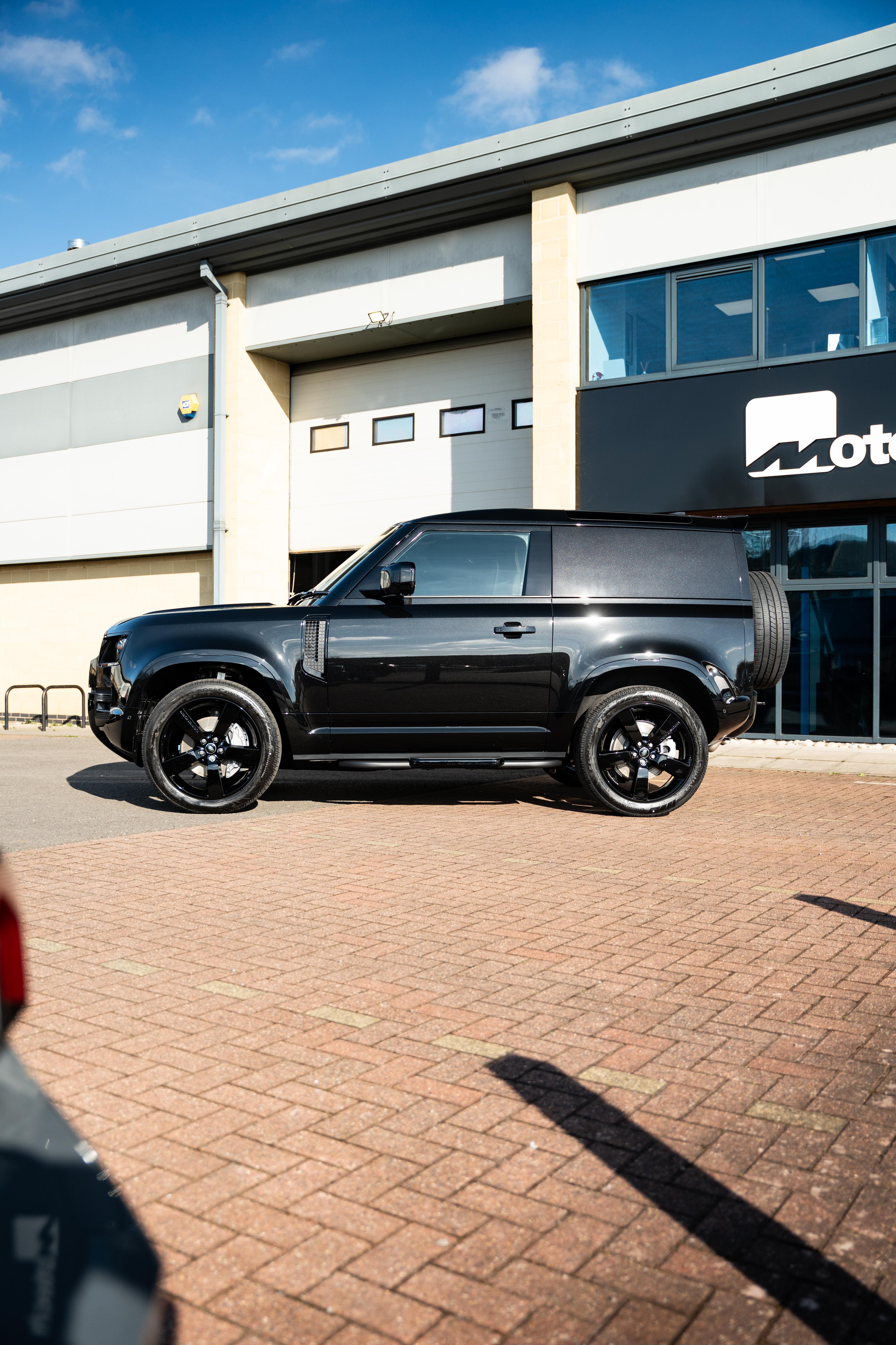Land Rover Defender Gloss Black Side Steps