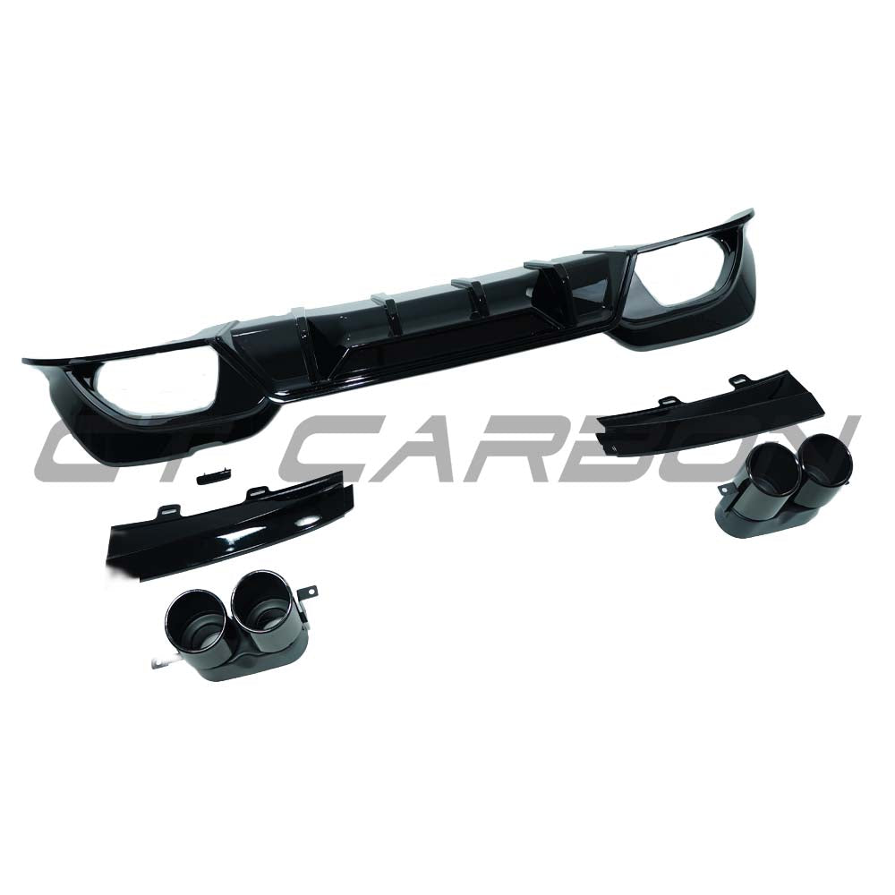 BMW 3 SERIES G20/G21 2018-2022 PRE-LCI GLOSS BLACK DIFFUSER AND TIPS - V3