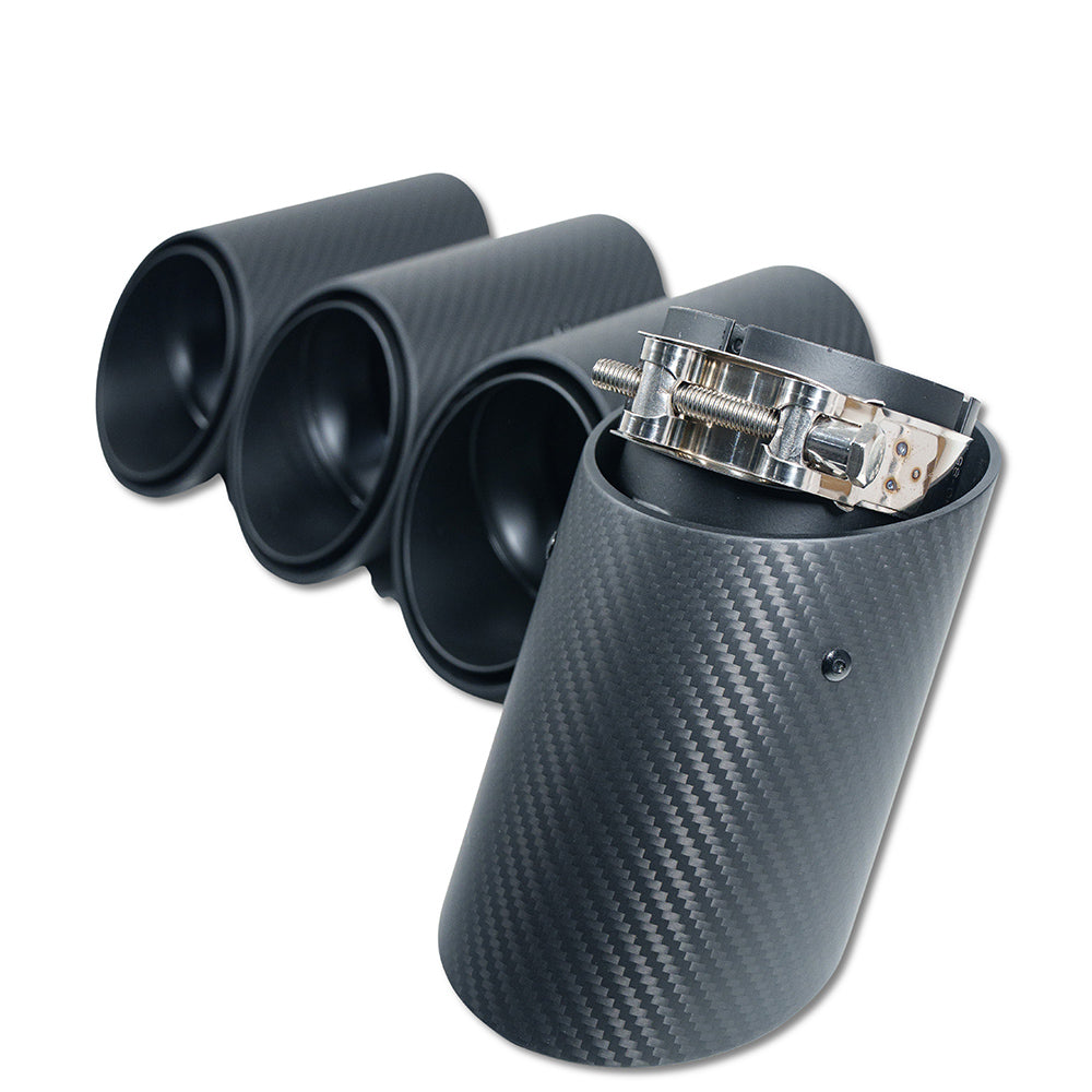 BMW G90 M5 & G99 M5 TOURING 2024+ CARBON FIBRE SLASH CUT EXHAUST TIPS - MATTE BLACK