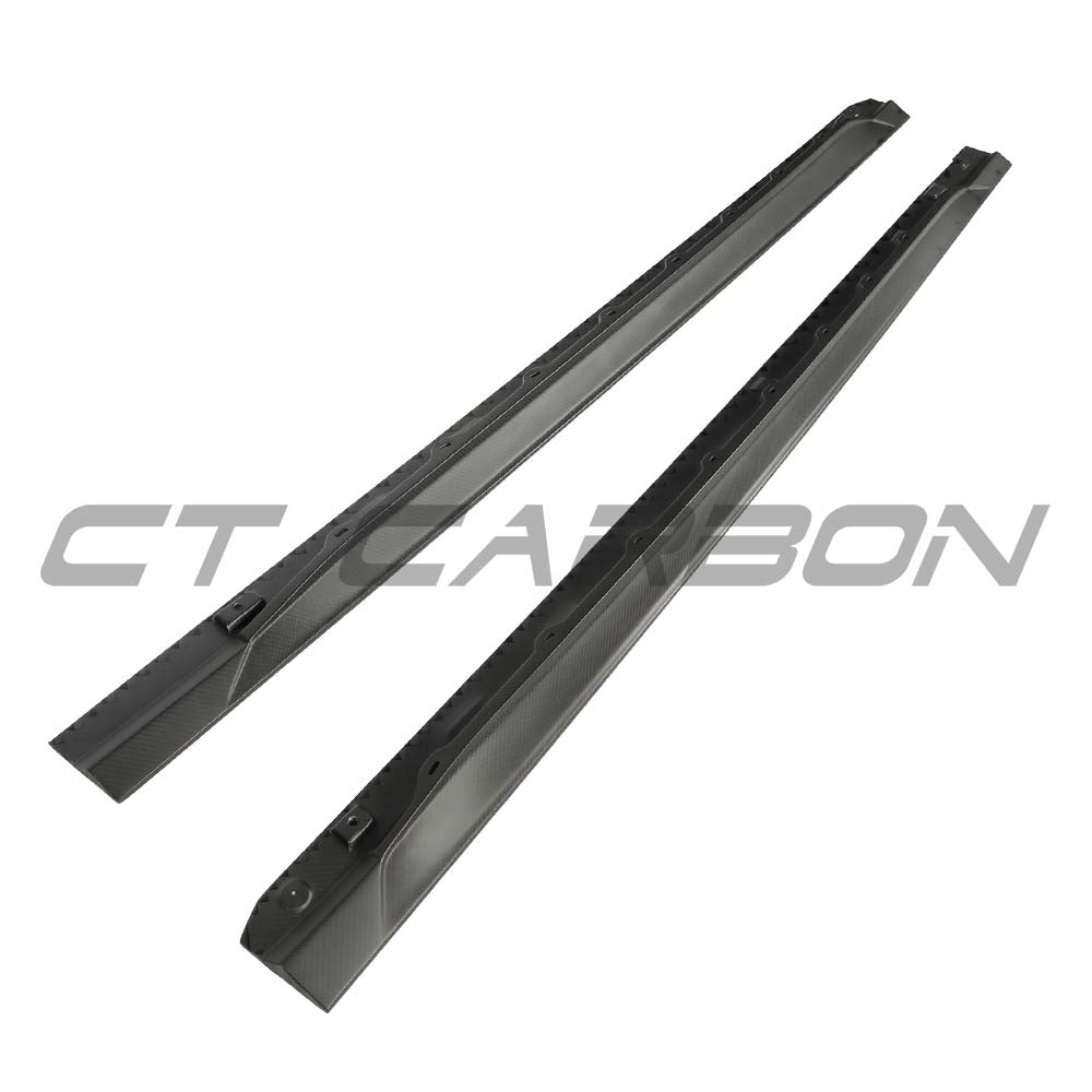 AUDI RS3 8Y 2022+ MATTE CARBON FIBRE SIDE SKIRTS - CT DESIGN V2