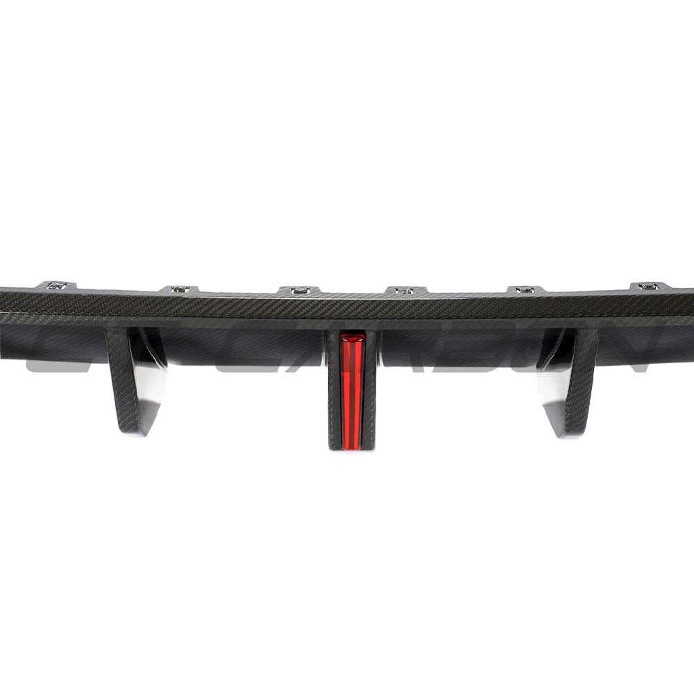 VOLKSWAGEN GOLF MK8/8.5 GTI/GTD 2021+ CARBON FIBRE DIFFUSER WITH LED