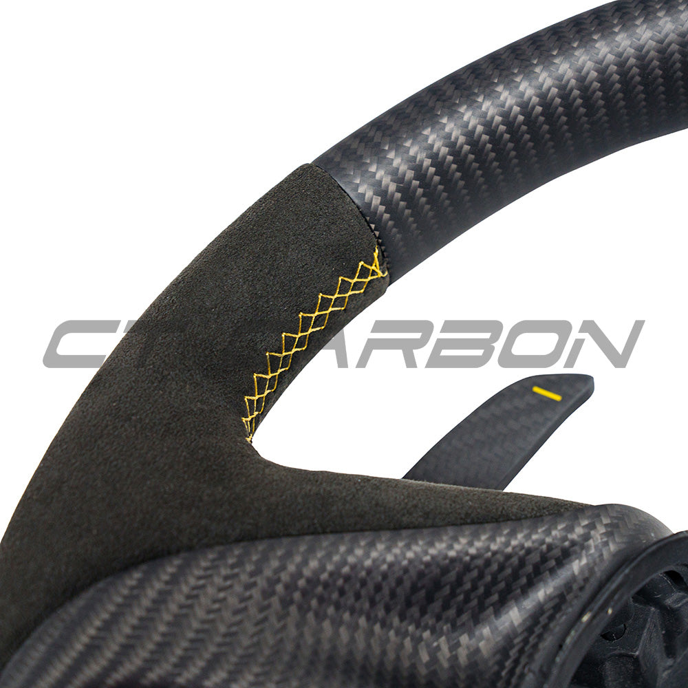 MCLAREN CARBON FIBRE & ALCANTARA CUSTOM STEERING WHEEL