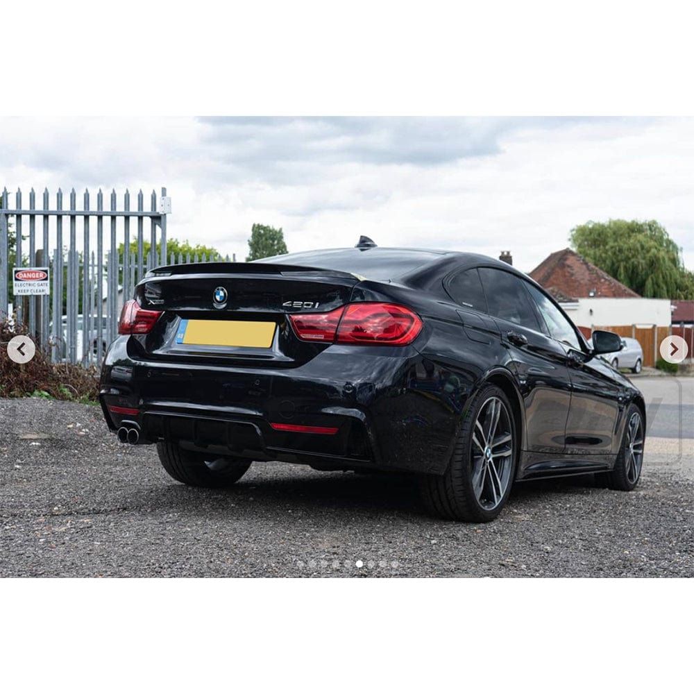 BMW 4 Series F32/F33/F36 GLOSS BLACK TWIN LEFT EXIT EXHAUST DIFFUSER - V2