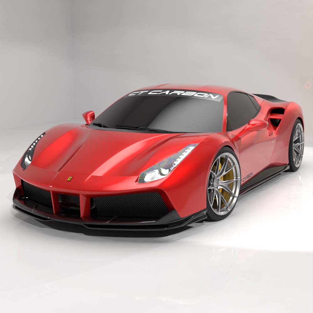 FERRARI 488 GTB COUPE & SPIDER CARBON FIBRE SIDE SKIRTS - CT DESIGN