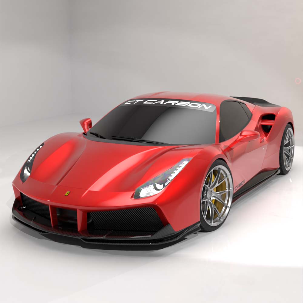 FERRARI 488 GTB COUPE & SPIDER CARBON FIBRE SIDE SKIRTS - CT DESIGN