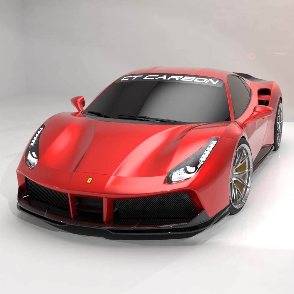FERRARI 488 GTB COUPE & SPIDER CARBON FIBRE SIDE SKIRTS - CT DESIGN