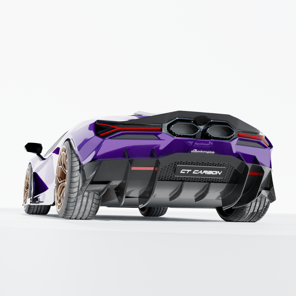 LAMBORGHINI REVUELTO MATTE CARBON FIBRE REAR DIFFUSER - CT DESIGN