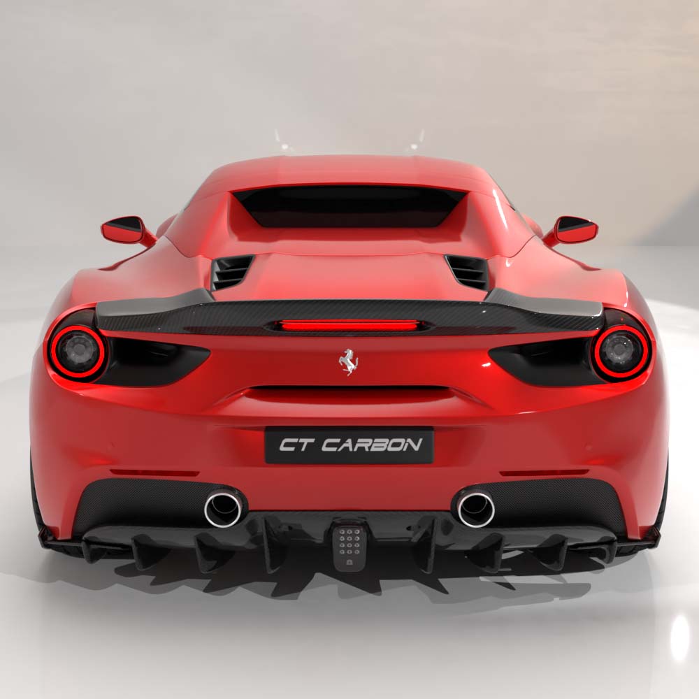 FERRARI 488 GTB COUPE & SPIDER CARBON FIBRE DIFFUSER - CT DESIGN