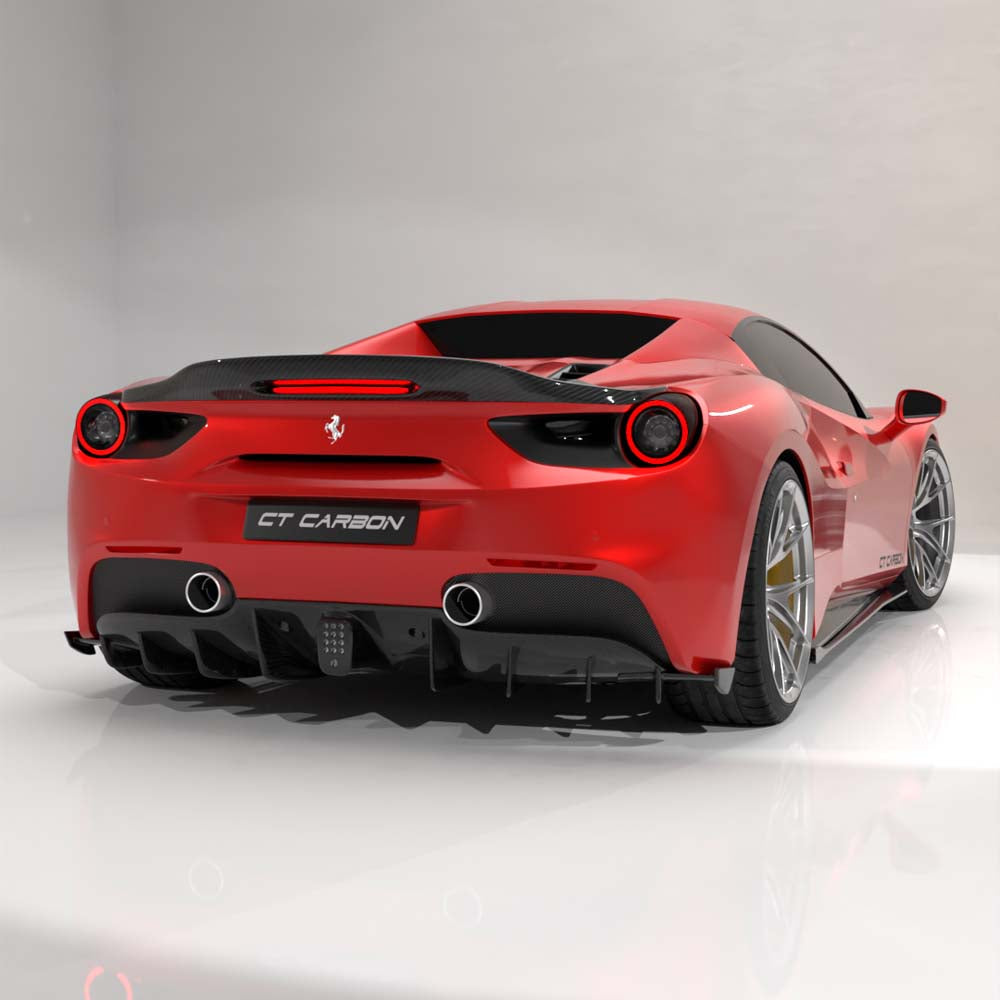 FERRARI 488 GTB COUPE & SPIDER CARBON FIBRE DIFFUSER - CT DESIGN