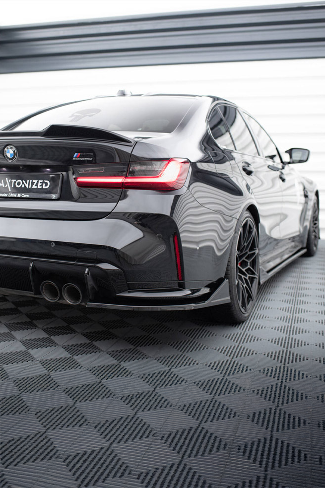 BMW G80 M3 Competition Maxton Design Gloss Black Rear Side Splitters
