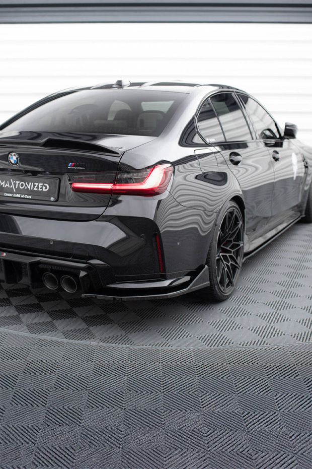 BMW G80 M3 Competition Maxton Design Gloss Black Rear Side Splitters