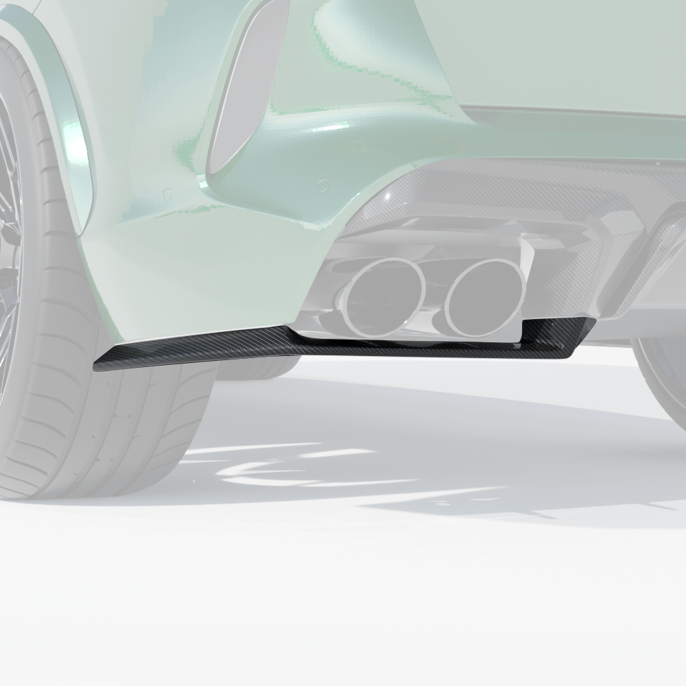 BMW F95 X5M 2019+ DRY CARBON FIBRE REAR BUMPER CORNERS - V1