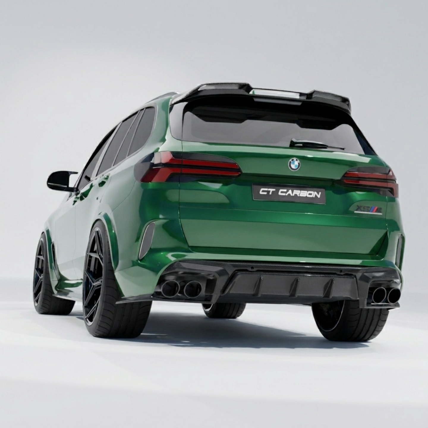 BMW F95 X5M 2019+ CARBON FIBRE DIFFUSER WITH CORNERS - CT DESIGN