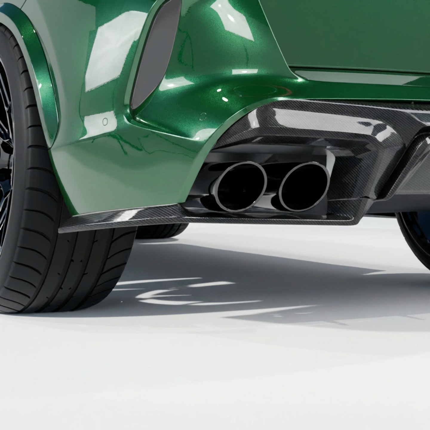 BMW F95 X5M 2019+ CARBON FIBRE DIFFUSER WITH CORNERS - CT DESIGN