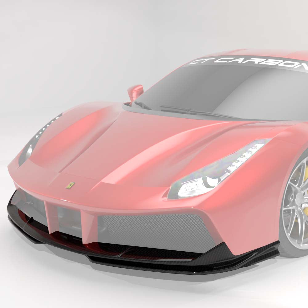 FERRARI 488 GTB COUPE & SPIDER CARBON FIBRE SPLITTER - CT DESIGN