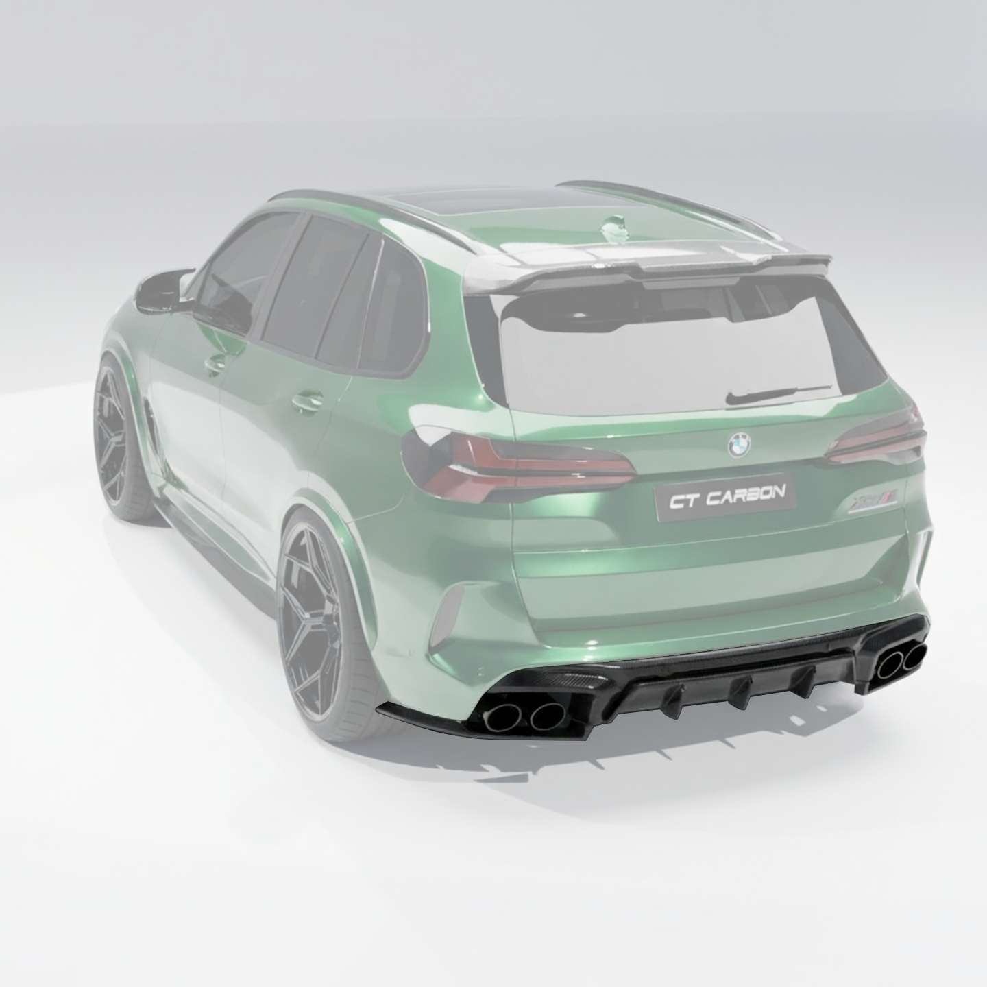 BMW F95 X5M 2019+ CARBON FIBRE DIFFUSER WITH CORNERS - CT DESIGN
