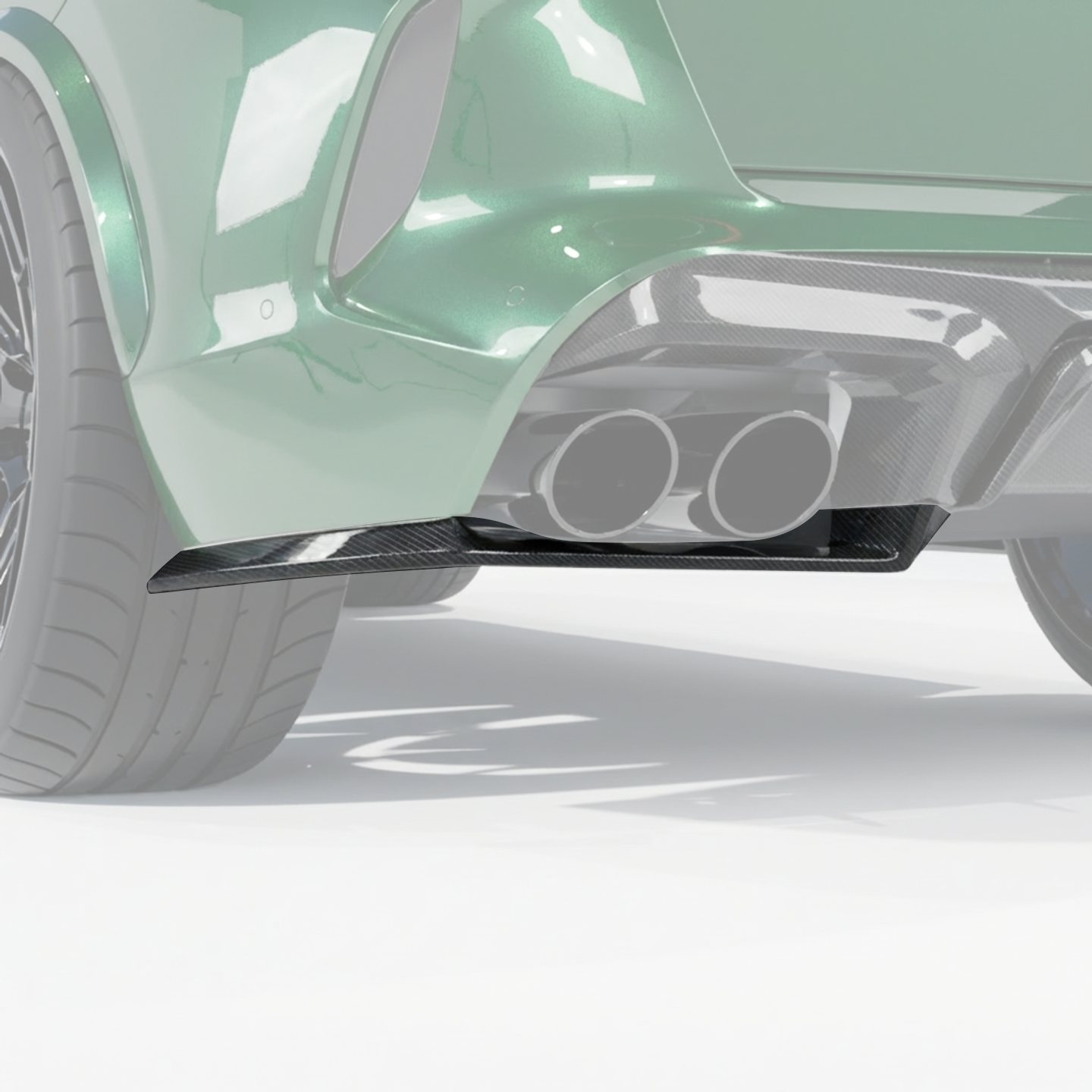 BMW F95 X5M 2019+ DRY CARBON FIBRE REAR BUMPER CORNERS - V1