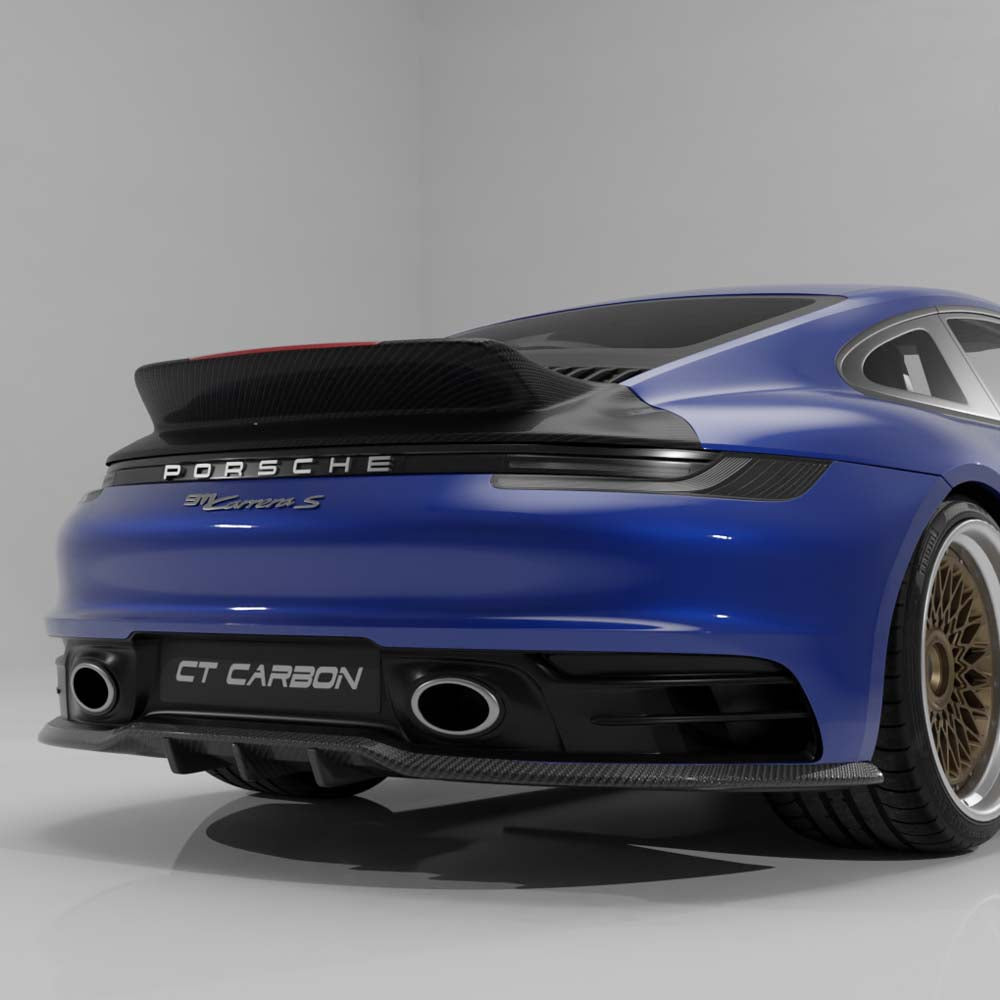 PORSCHE 911 (992.1 & 992.2) CARRERA 2019-2024 CARBON FIBRE DUCKTAIL SPOILER REPLACEMENT - V2 - CT DESIGN