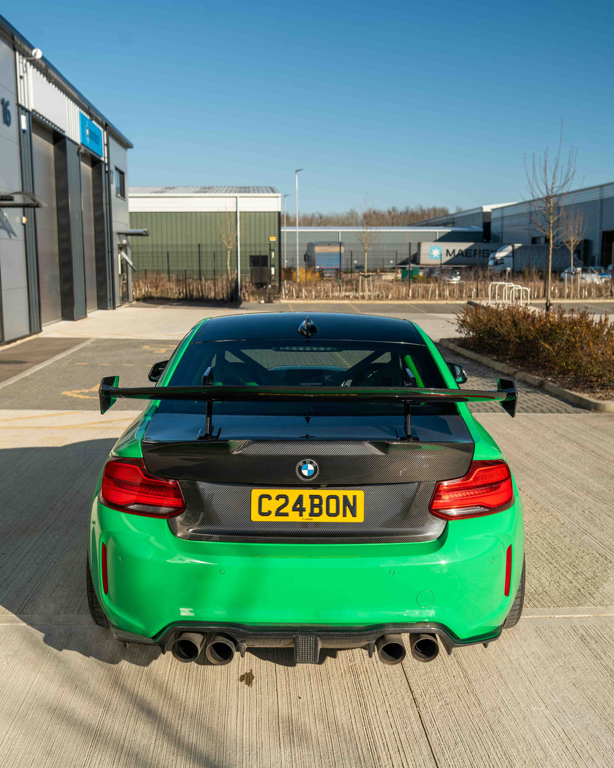 BMW F87 M2/M2C & F22 2 SERIES CARBON FIBRE SWAN NECK WING - V8 - CT DESIGN