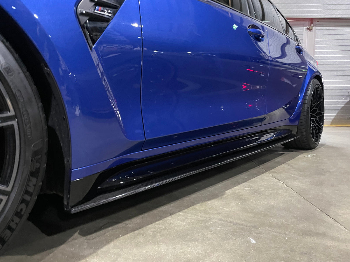BMW M4 G82/G83 CARBON FIBRE SIDE SKIRT EXTENSIONS V1 - CT DESIGN