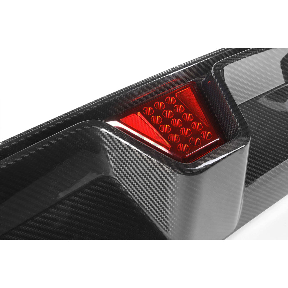 BMW M5 F90 2018-2024 PRE PREG CARBON FIBRE DIFFUSER WITH LED - V4