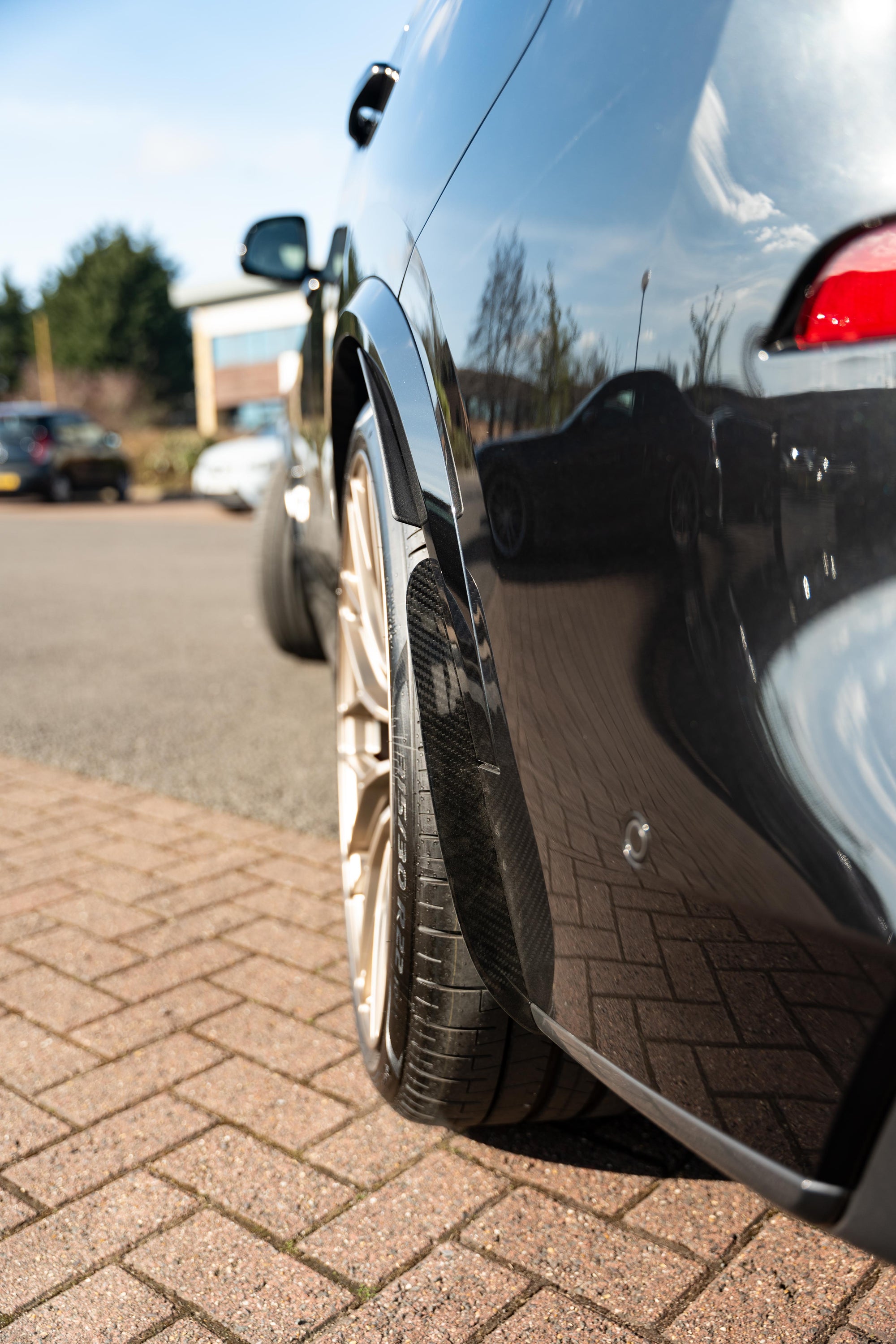 Carbon Arch guards fitted onto the back of the car