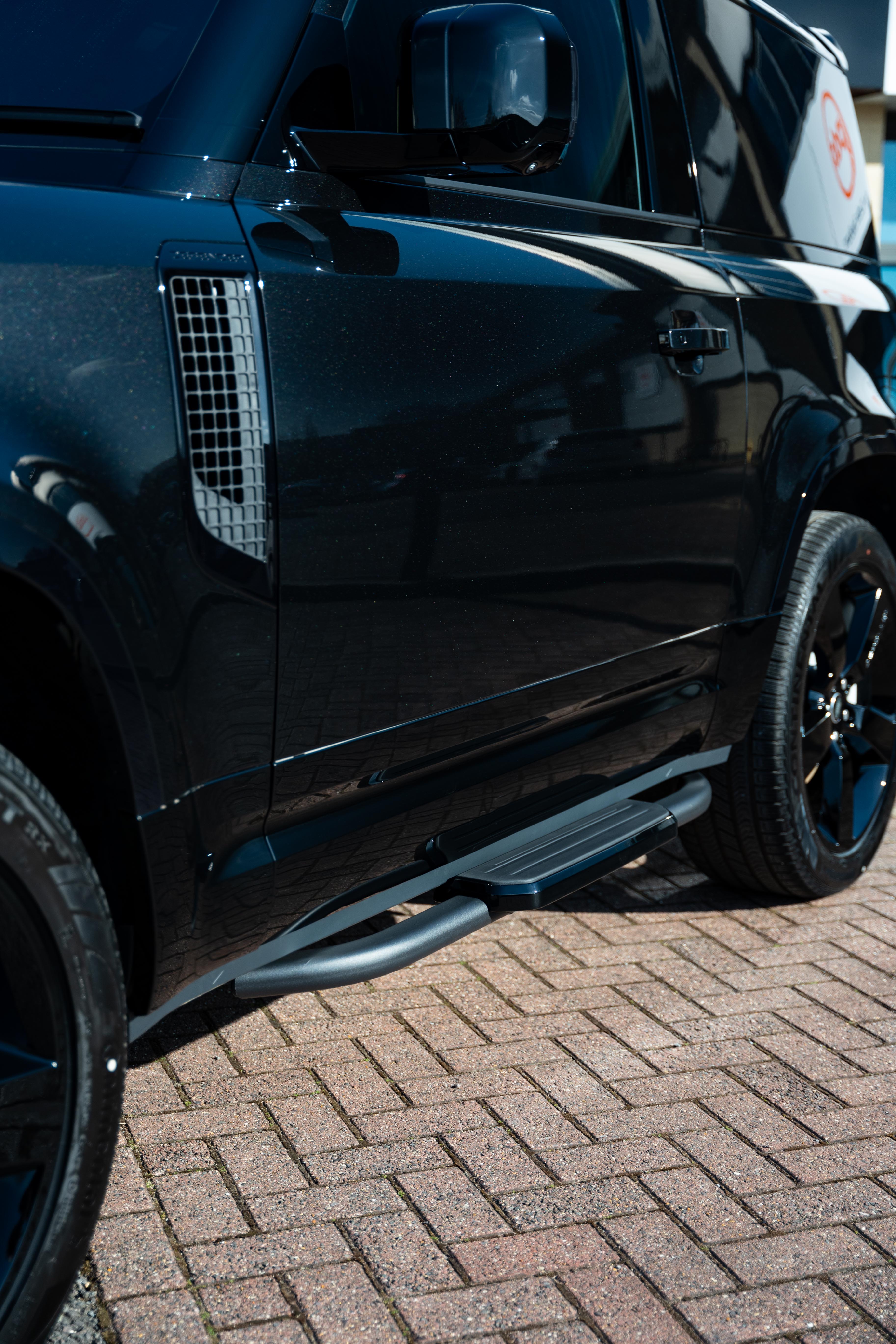 Land Rover Defender Gloss Black Side Steps