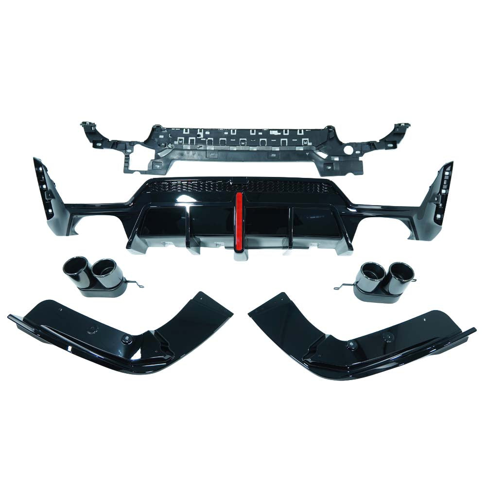 BMW 3 SERIES G20/G21 GLOSS BLACK LCI DIFFUSER (ROUND TIPS)