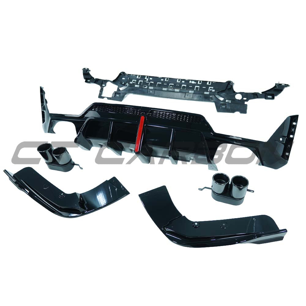 BMW 3 SERIES G20/G21 GLOSS BLACK LCI DIFFUSER (ROUND TIPS)
