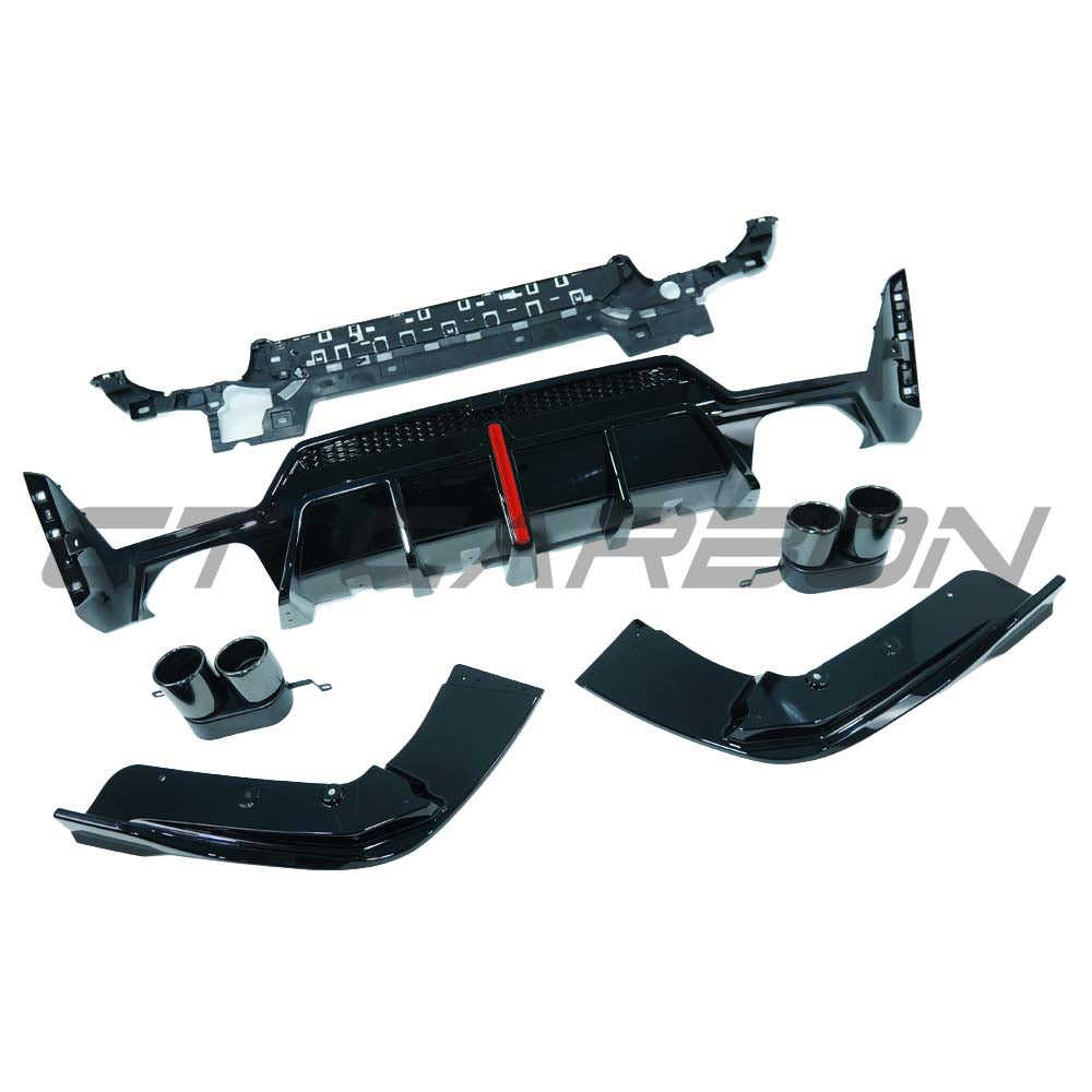 BMW 3 SERIES G20/G21 GLOSS BLACK LCI DIFFUSER (ROUND TIPS)