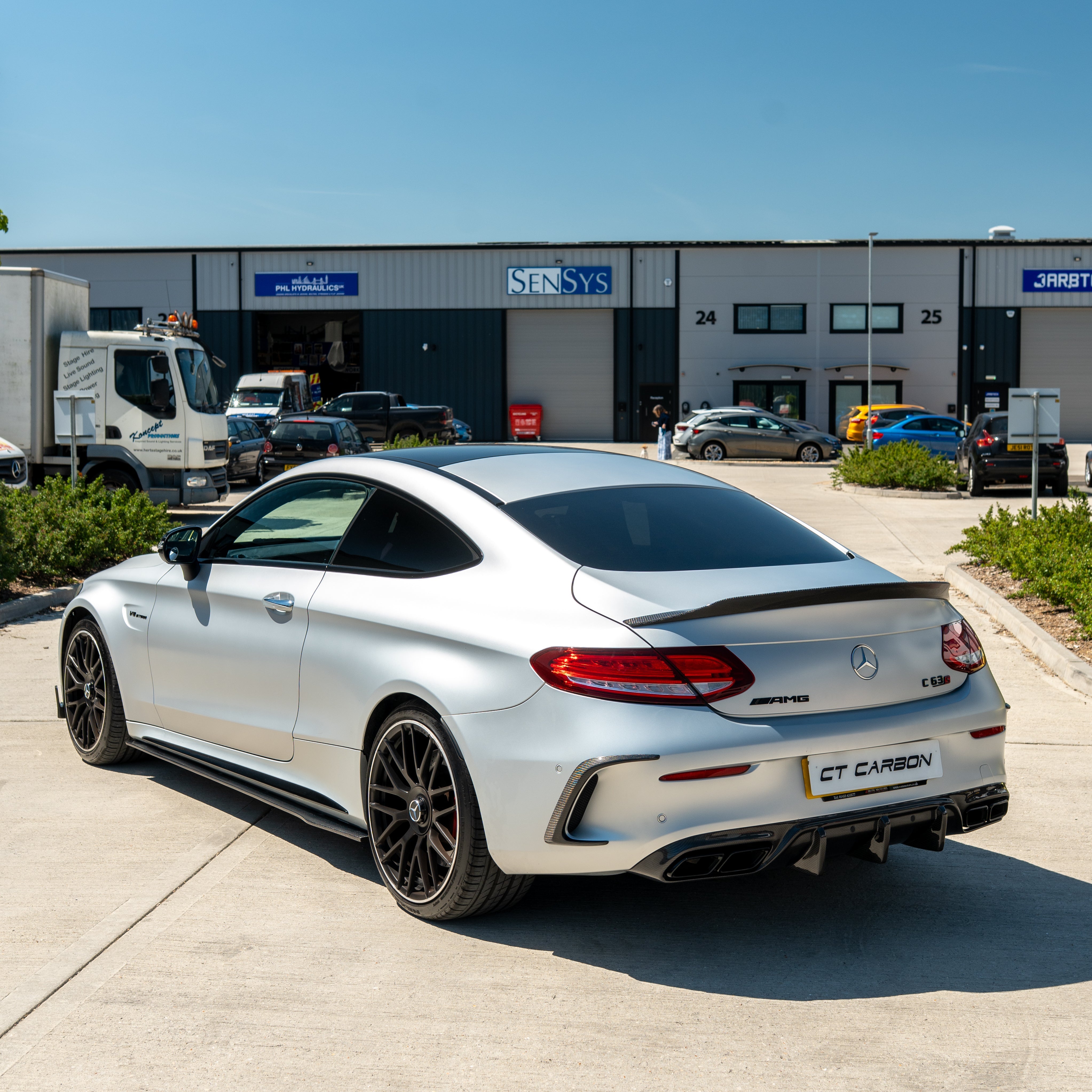 MERCEDES W205 C63 & C63S COUPE 2DR REAR BUMPER CARBON FIBRE CANARDS