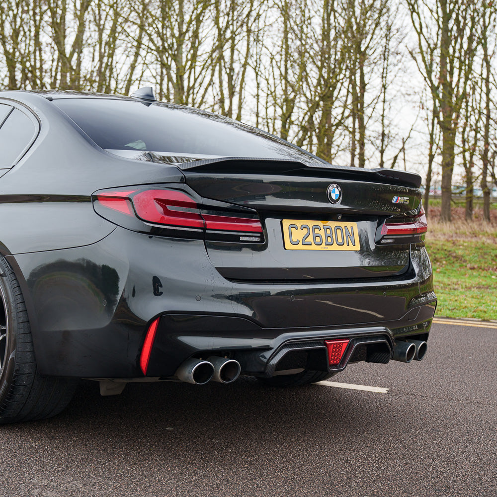 BMW M5 F90 2018-2024 PRE PREG CARBON FIBRE DIFFUSER WITH LED - V4