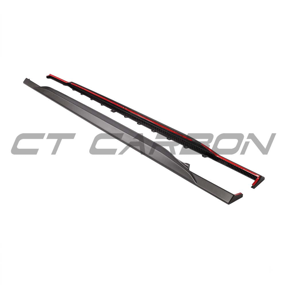 AUDI RS6/RS7 C8 AVANT MATTE CARBON FIBRE SIDE SKIRTS - CT DESIGN - V2