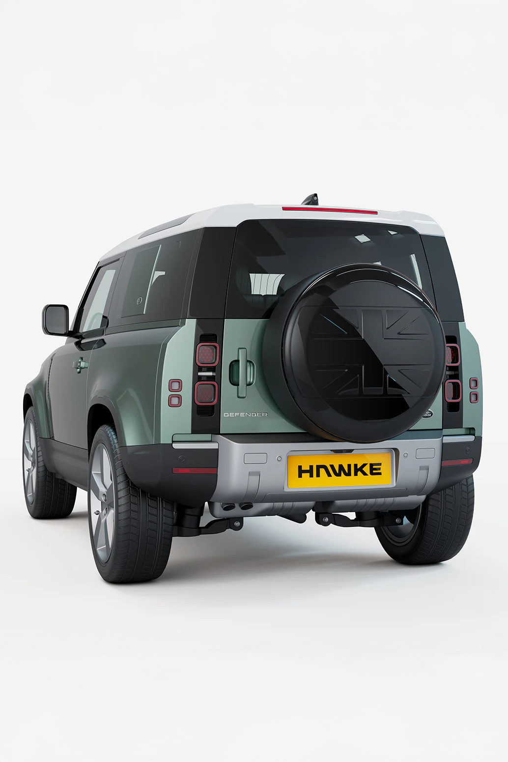 Land Rover Defender 90 & 110 Gloss Black Union Jack Style Rear Wheel Cover