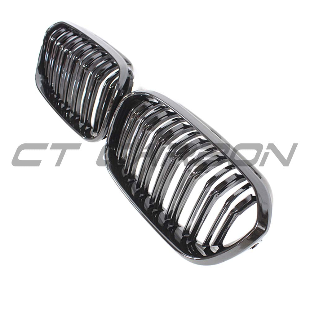 BMW F20 1 SERIES LCI DOUBLE SLAT GLOSS BLACK GRILLES