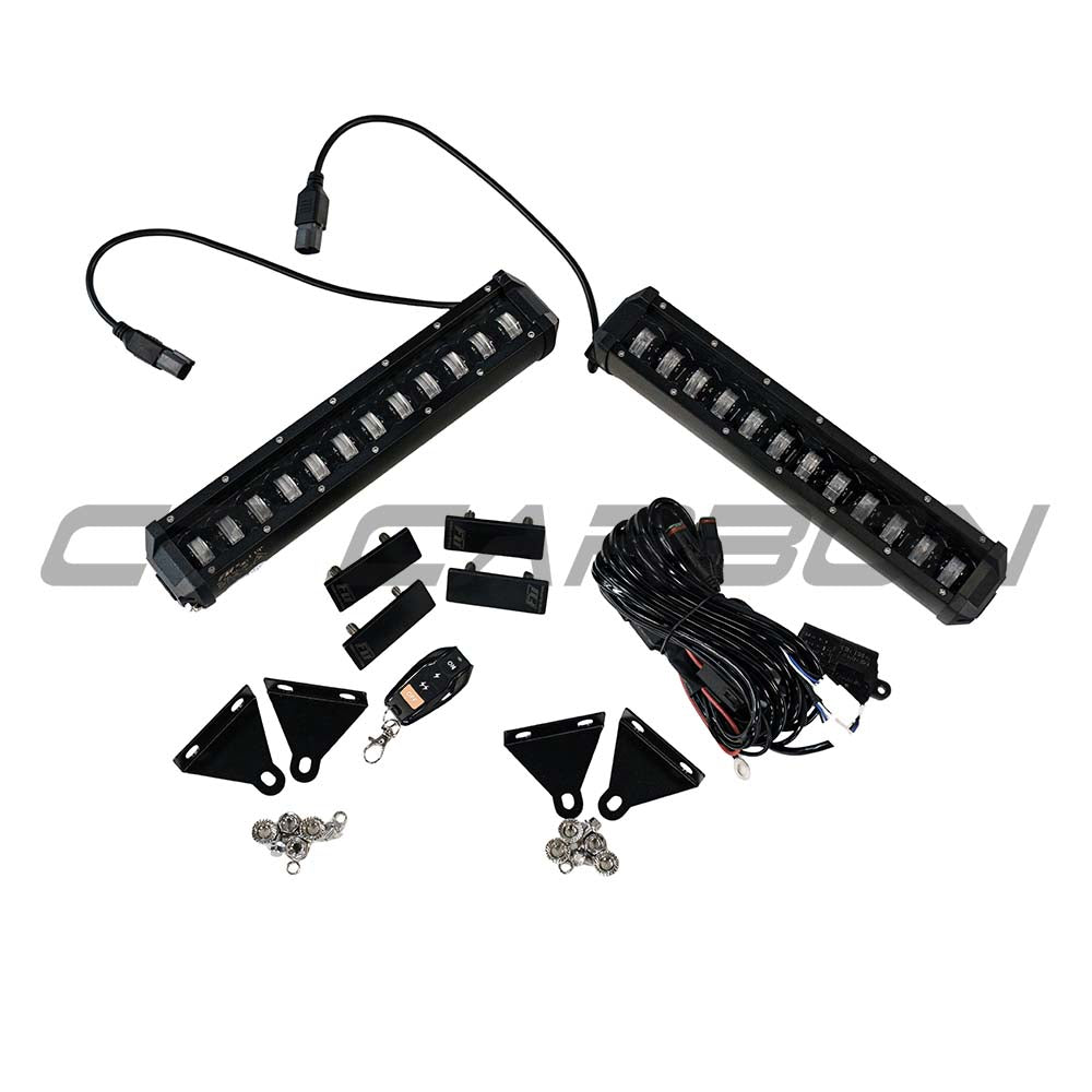 DEFENDER 90/110/130 L663 2020+ GLOSS BLACK LED FRONT BUMPER LIGHTS