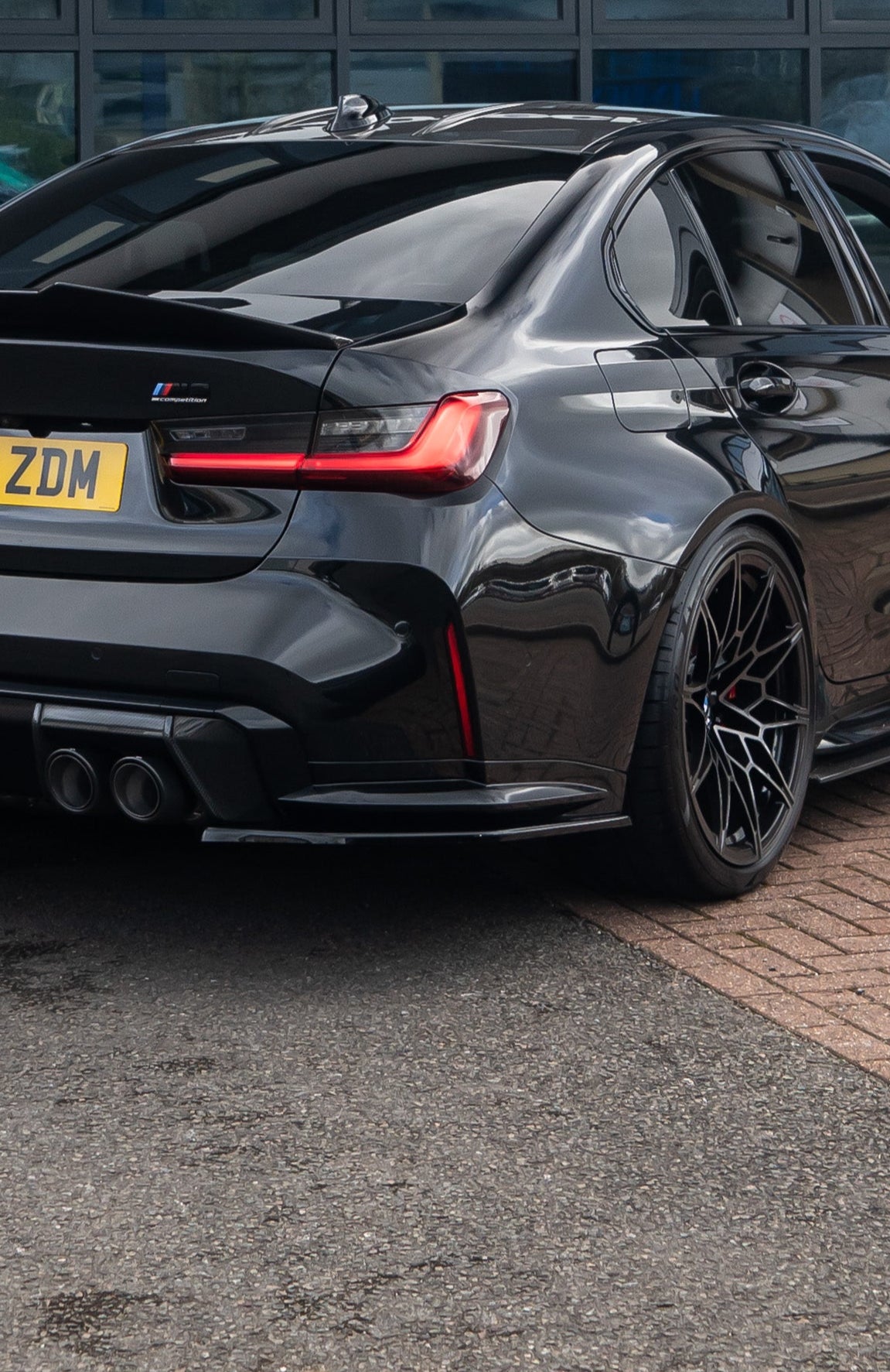 BMW G80 M3 Competition Maxton Design Gloss Black Rear Side Splitters