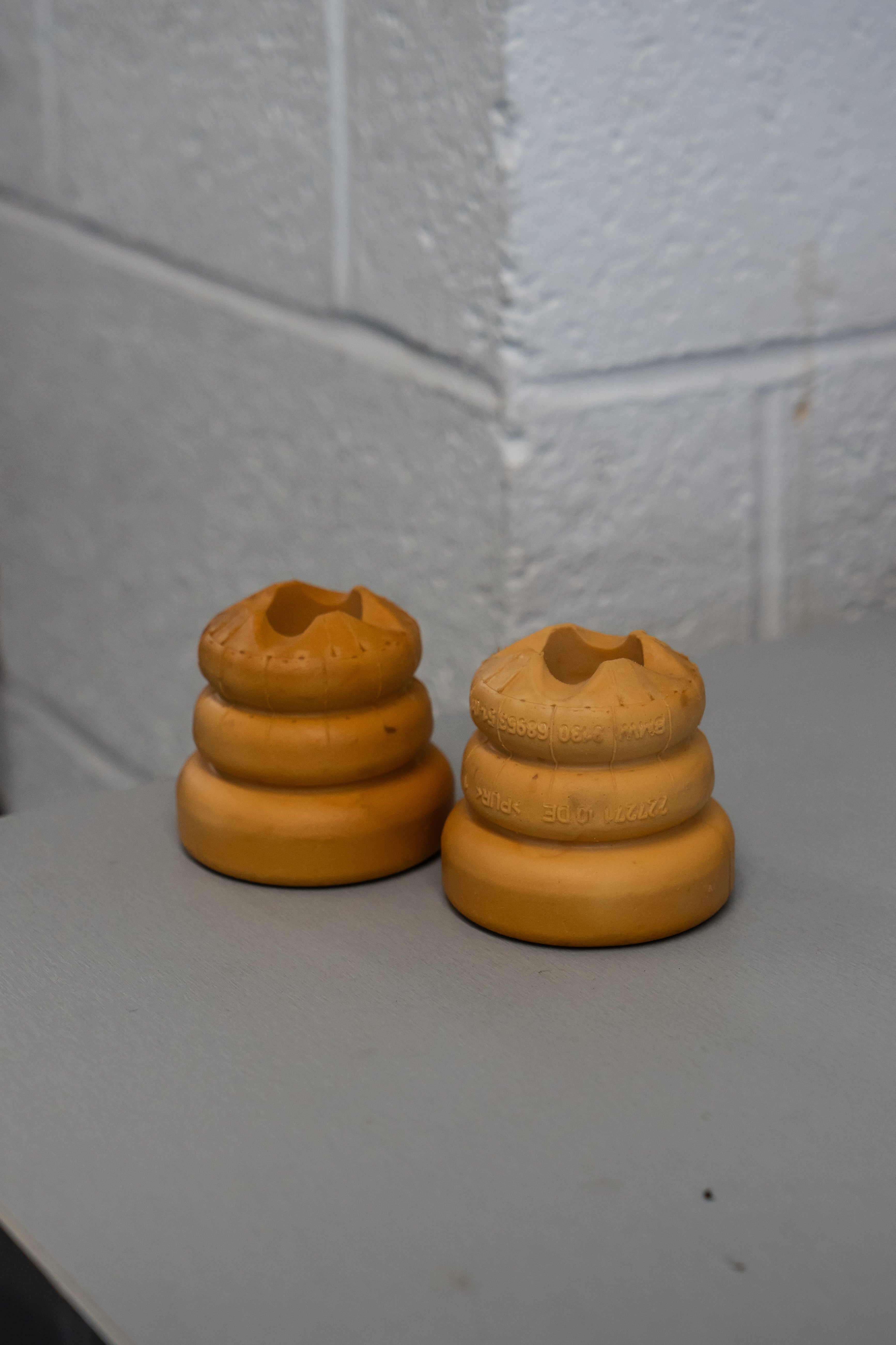 Close-up of bump stops